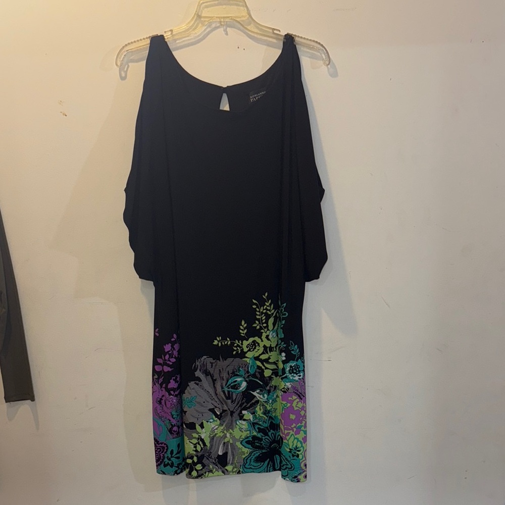Floral Print Black Dress